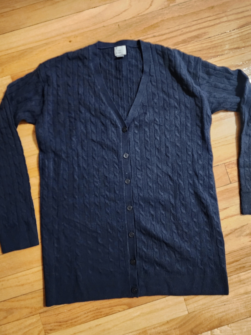 A New Day Navy Cable-Knit Button Cardigan